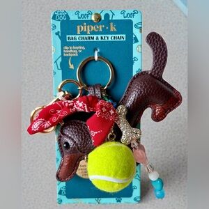 Piper K Dashound Dog Bag Charm and Key Chain